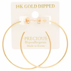 14K Gold Dipped Hoop Earrings in 3"