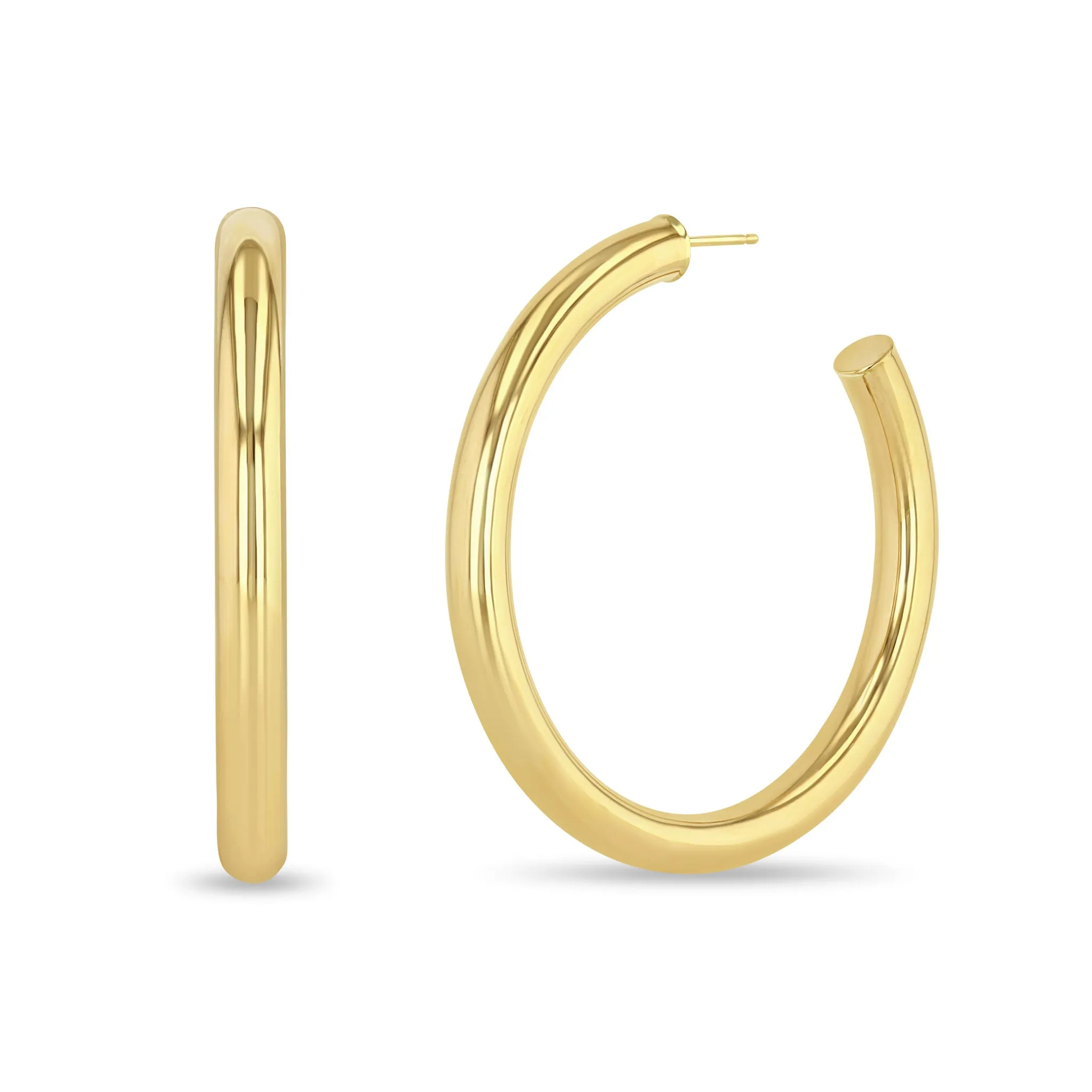 14k Gold Large Tube Hoops