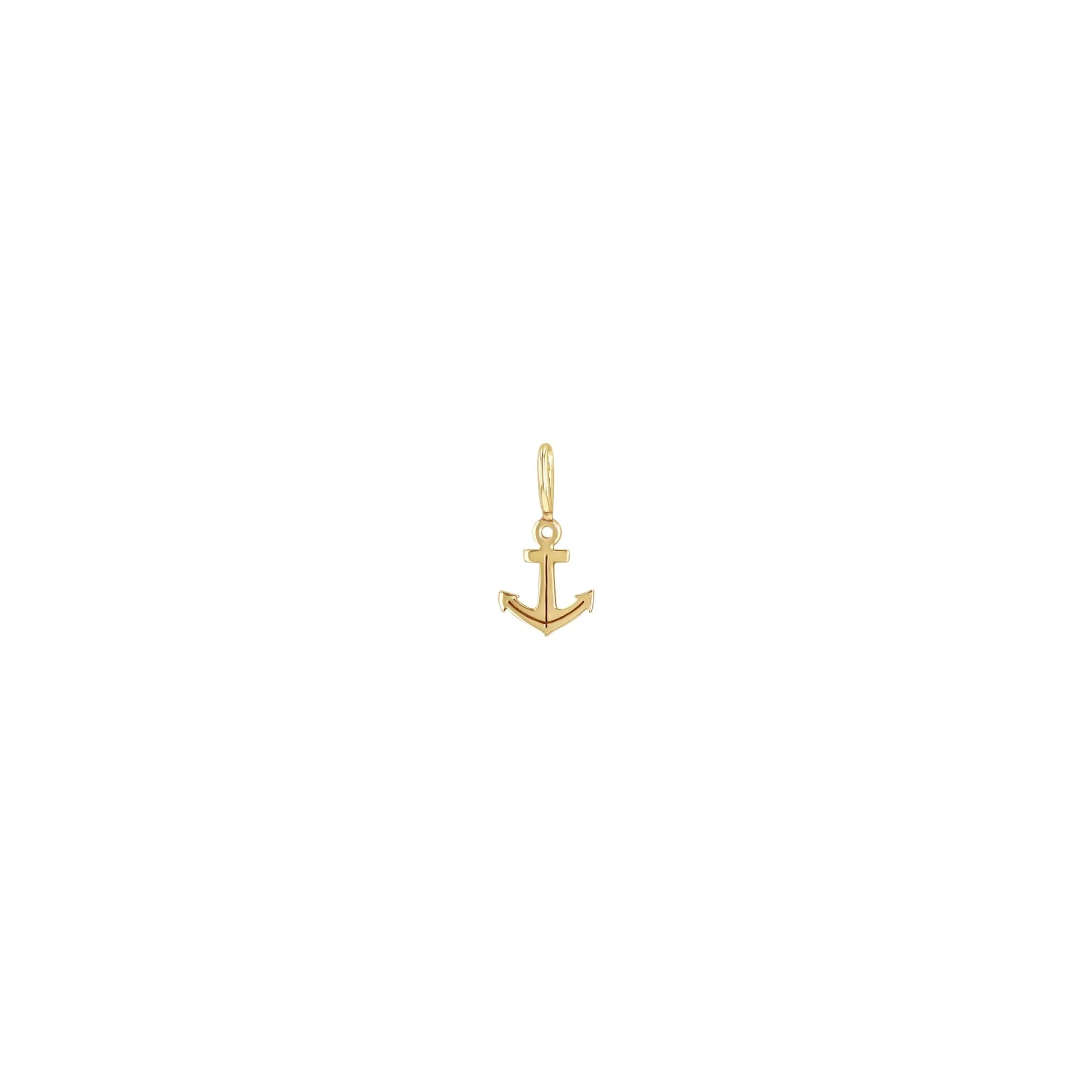 14k Single Midi Bitty Anchor Charm