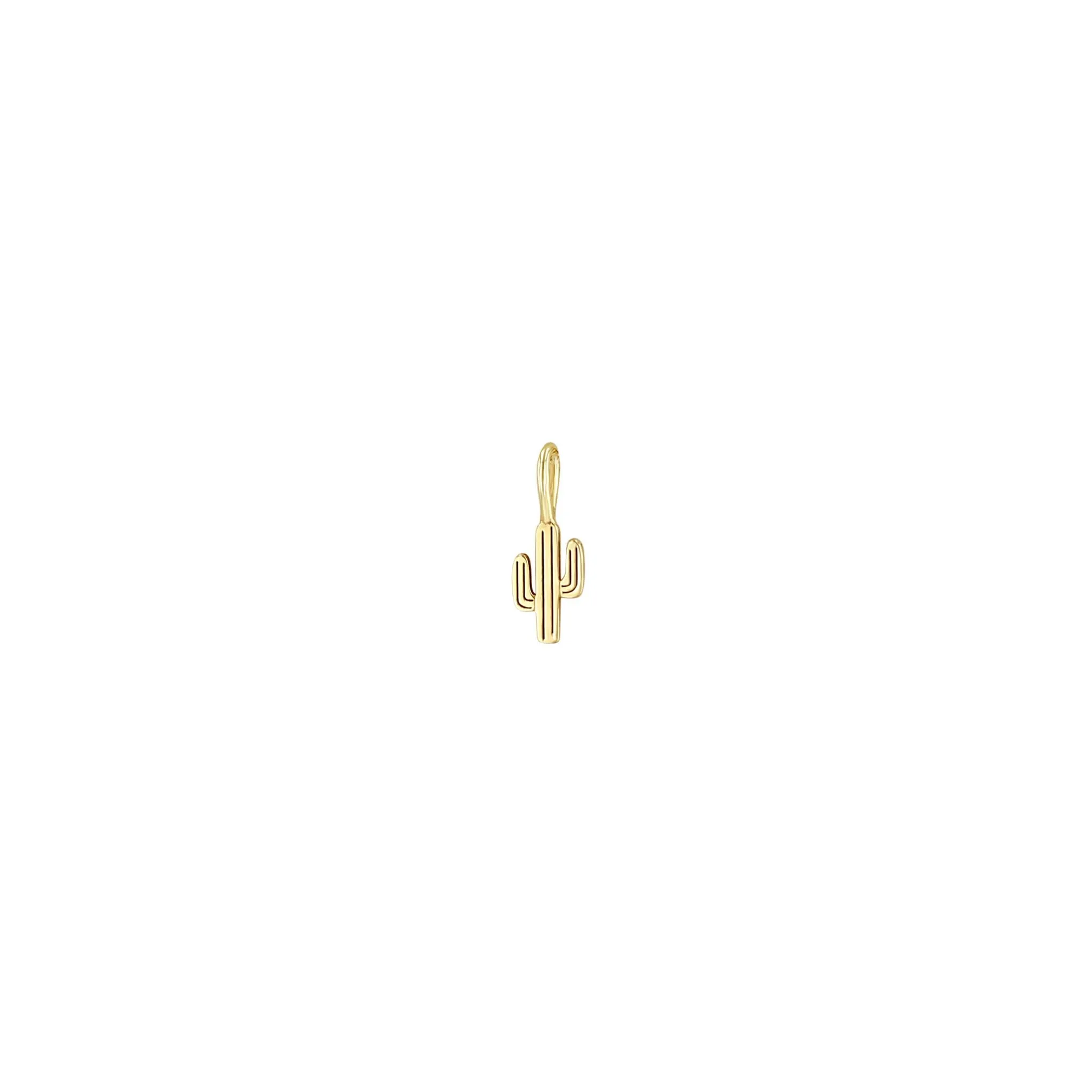 14k Single Midi Bitty Cactus Charm