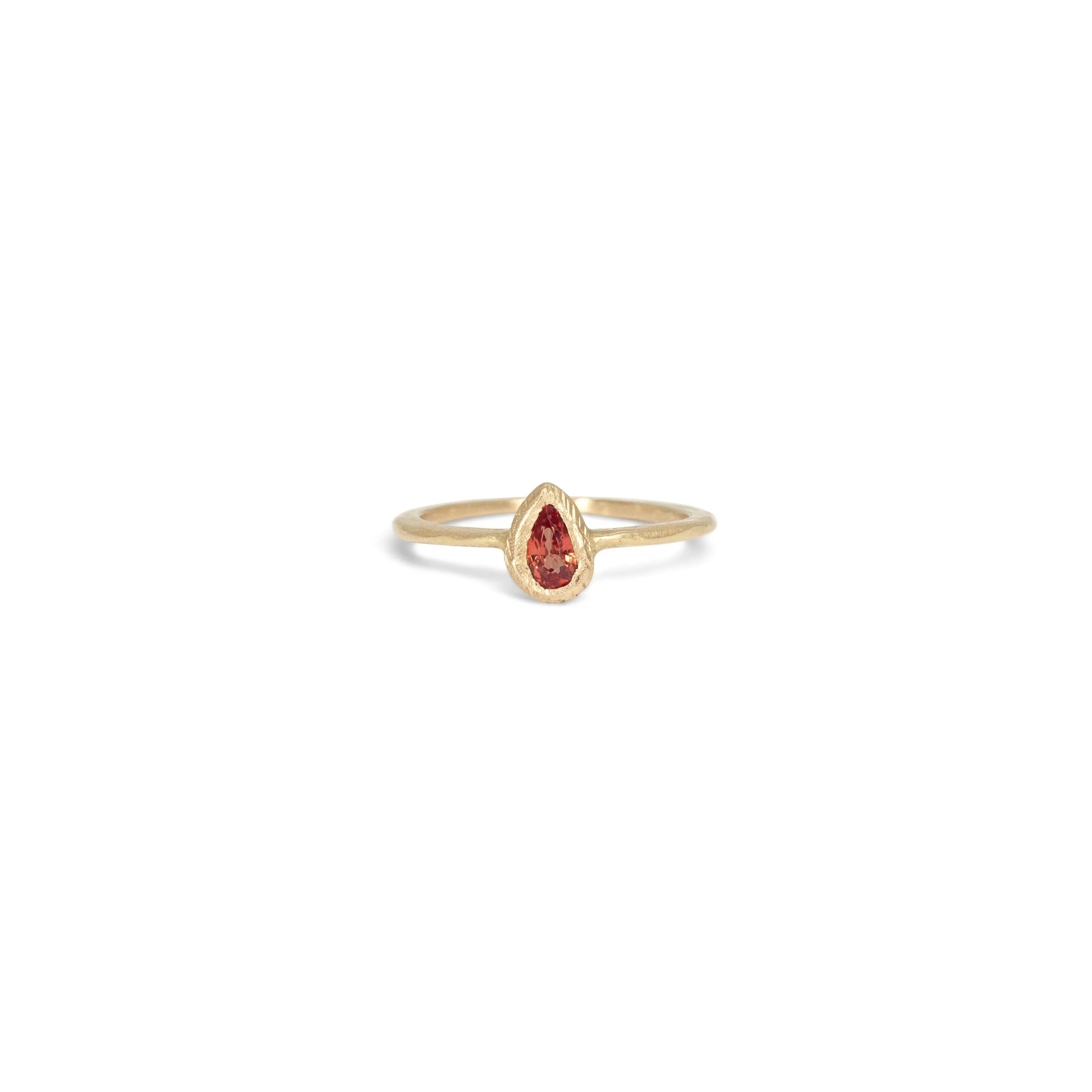 18K Teardrop Ring in Poppy Red Sapphire