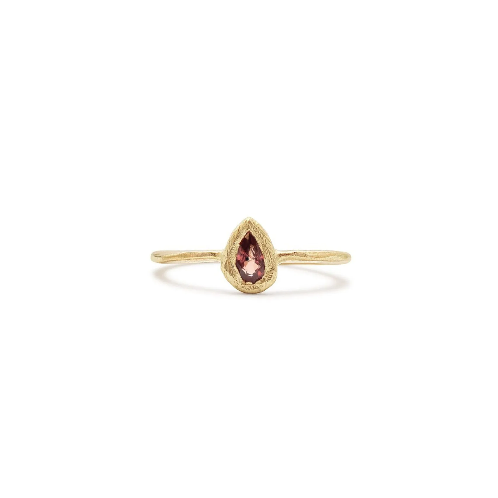 18K Teardrop Ring in Poppy Red Sapphire