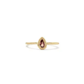 18K Teardrop Ring in Poppy Red Sapphire