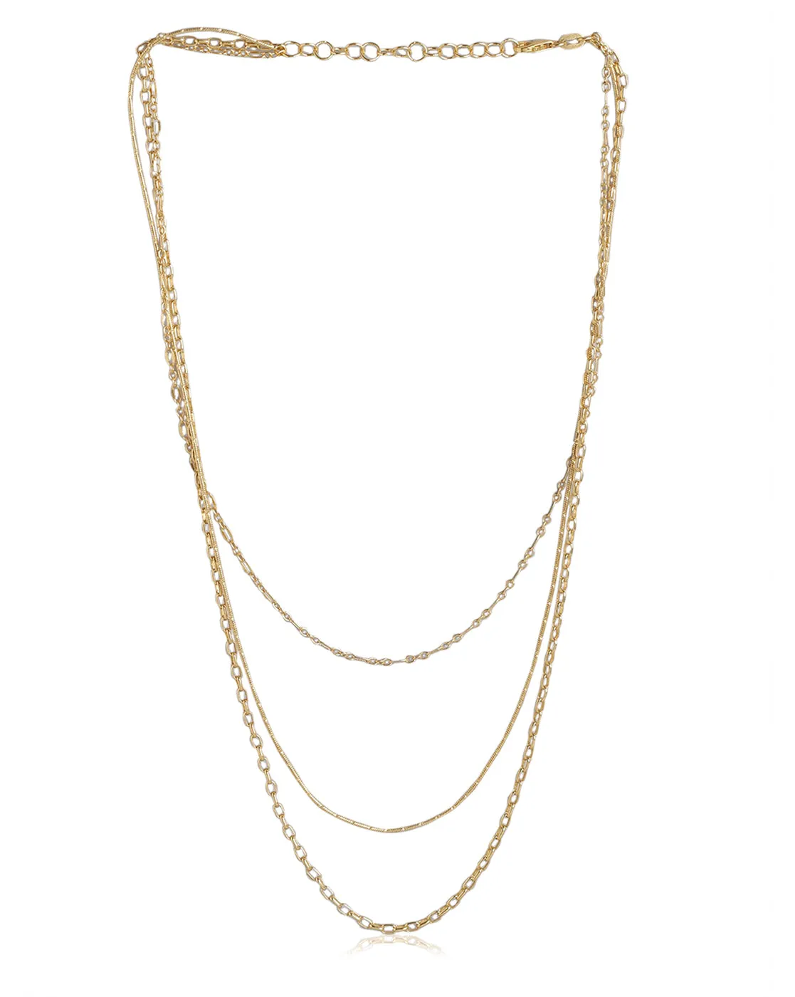 18Kt Gold Plated Fancy Layered Necklace For Women