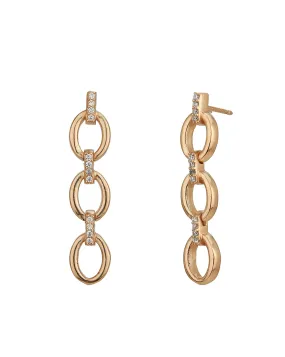 18Kt Rose Gold Plated Cz Fancy Drop Earring