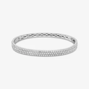 3 Row Pave Bangle Bracelet