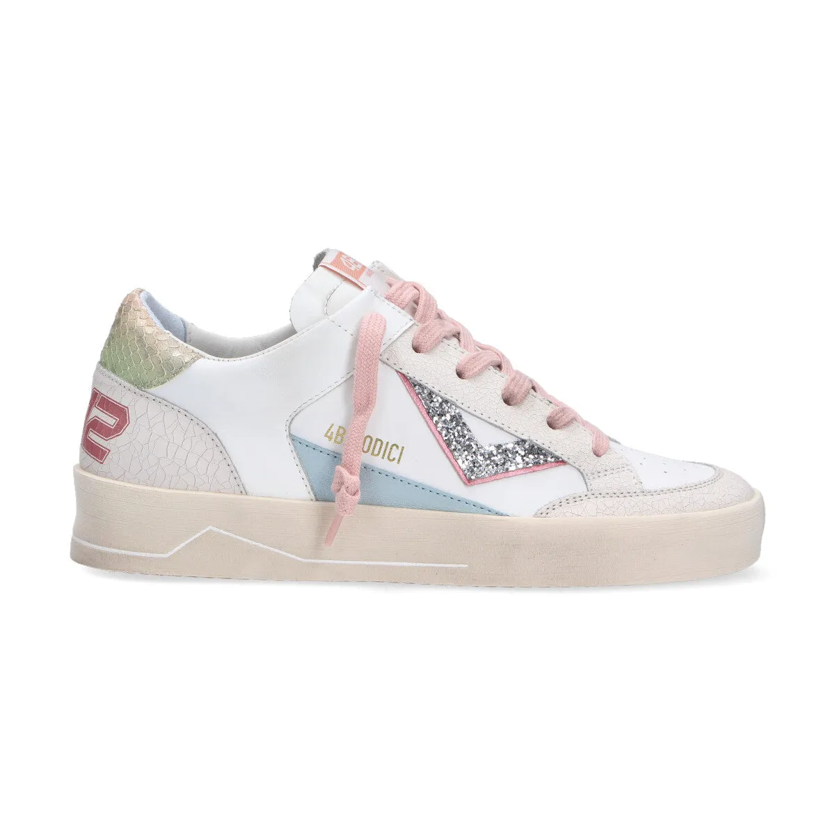 4B12 sneaker Kyle bianco azzurro rosa