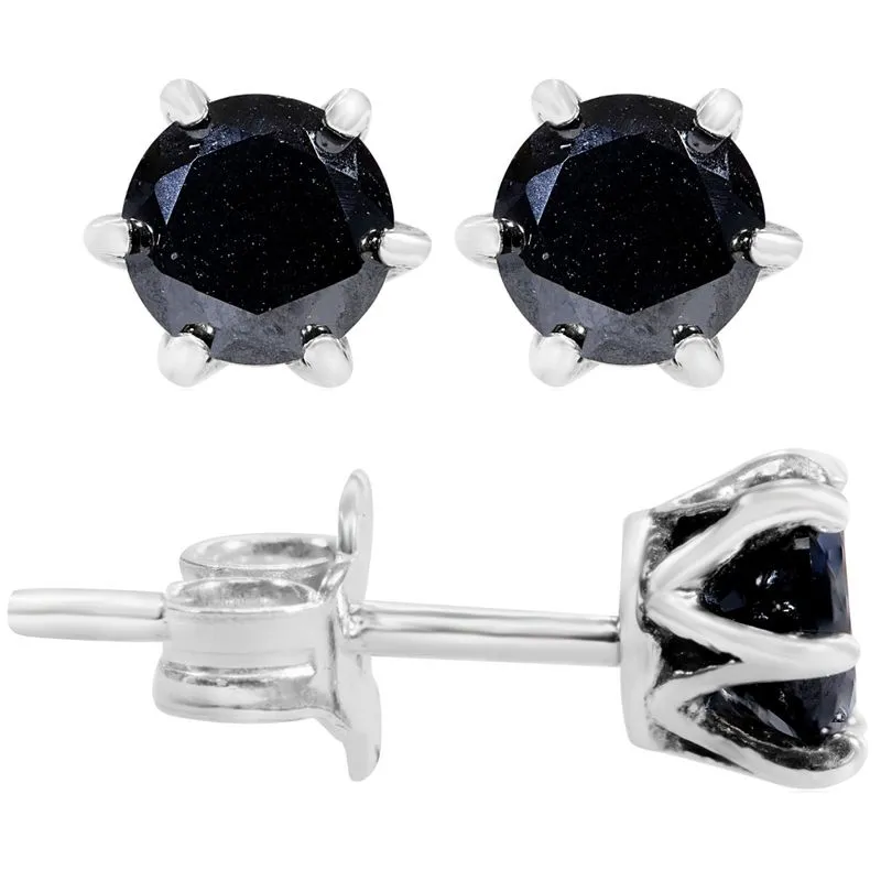 925 Silver Black CZ Studs - 5mm Dec Birthstone, Handmade Gift