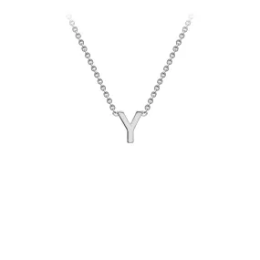 9K White Gold 'Y' Initial Adjustable Letter Necklace 38/43cm