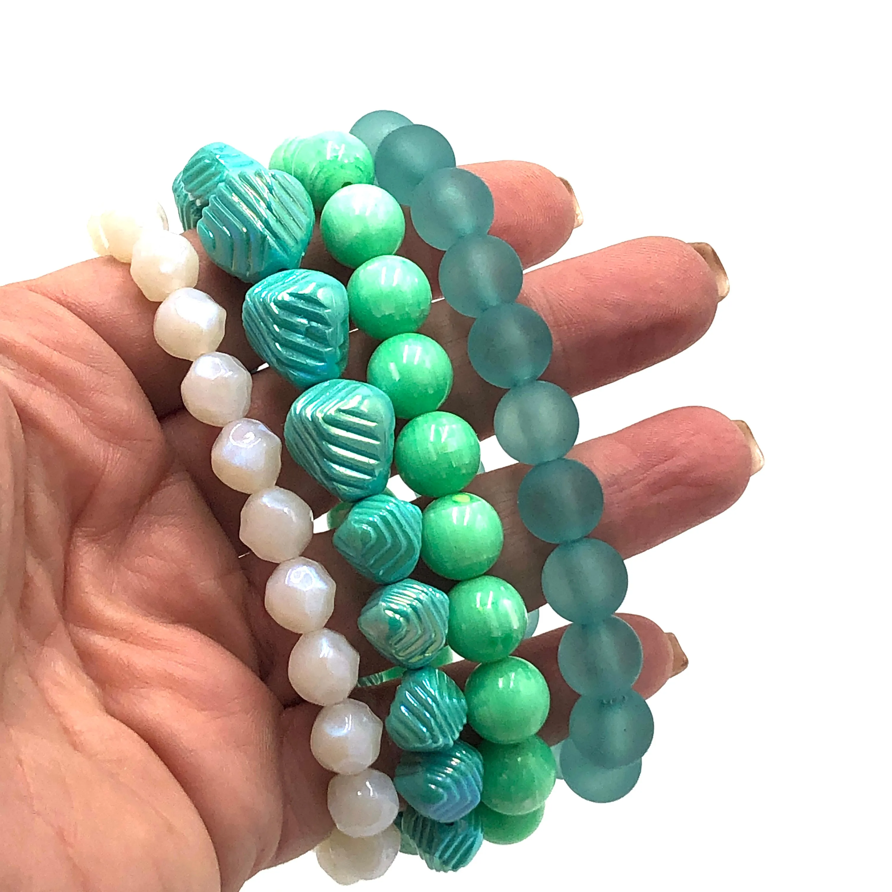 Acid Mint Stack & Stretch Bracelets Set