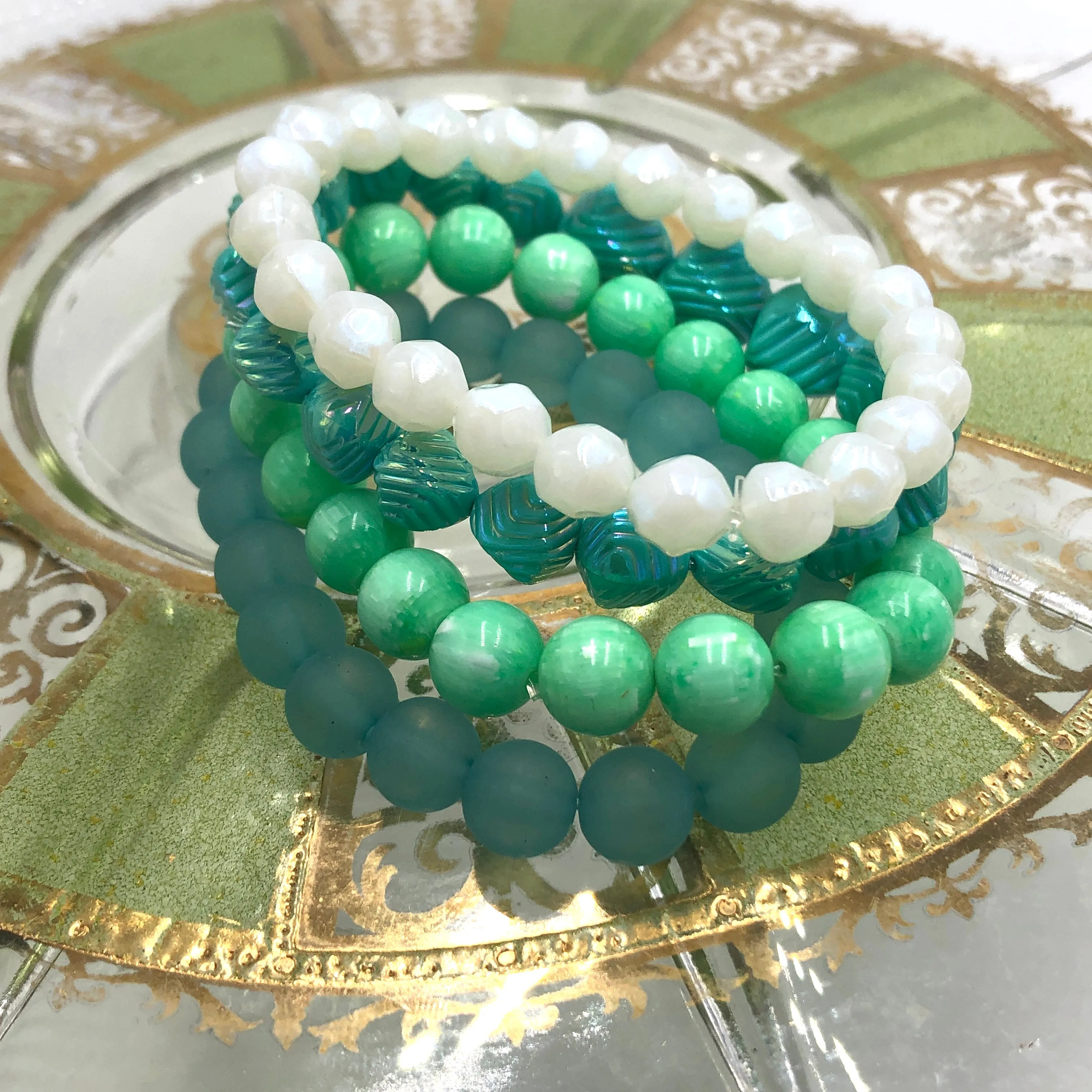 Acid Mint Stack & Stretch Bracelets Set