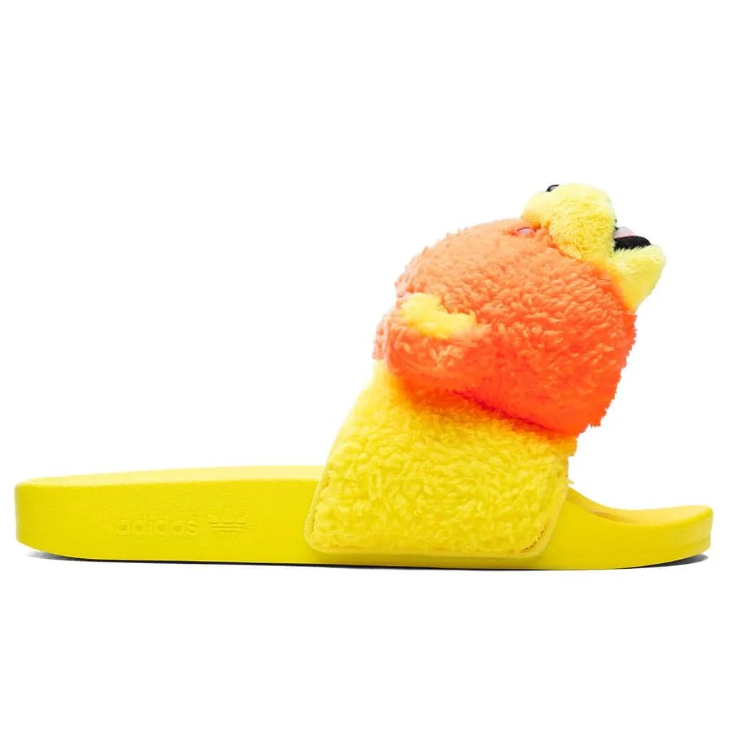 Adidas Originals x Jeremy Scott Adilette Teddy - Solar Orange/Bright Yellow