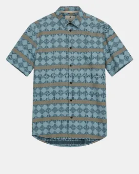 AKKIAN S/S JACQUARD SHIRT - Baby Blue