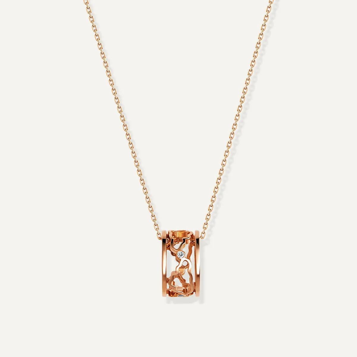 Allusia Love Band 18K Rosegold Necklace w. Diamonds