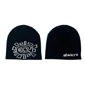 Always Do What You Should Do Reversible @sun Skull Beanie - Black