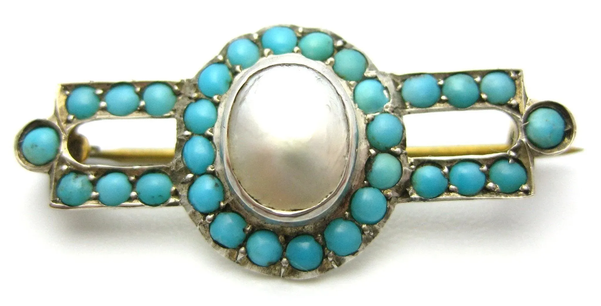 Antique Edwardian Turquoise Brooch