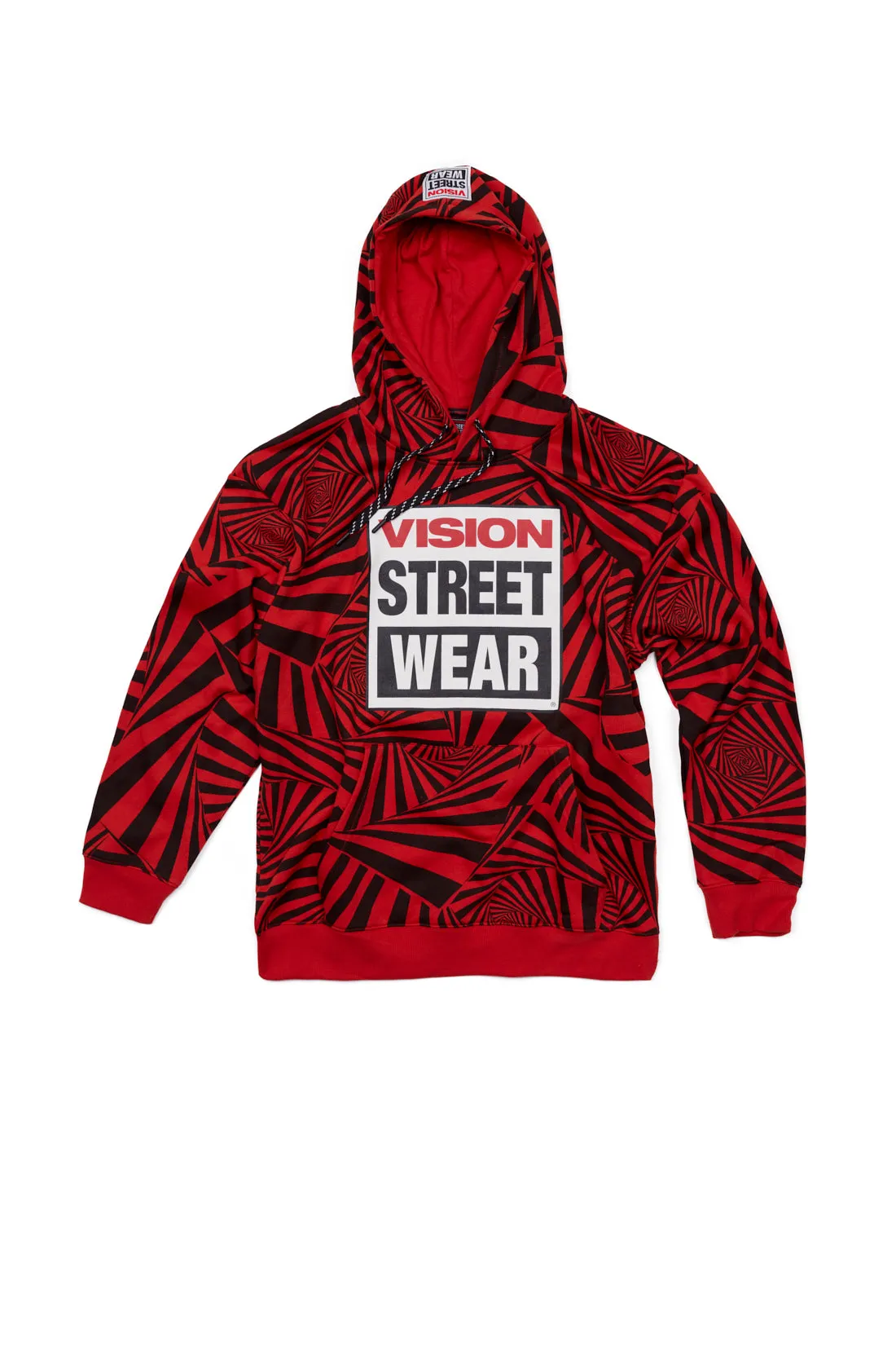 Aop Spirals Print Hoodie - Red