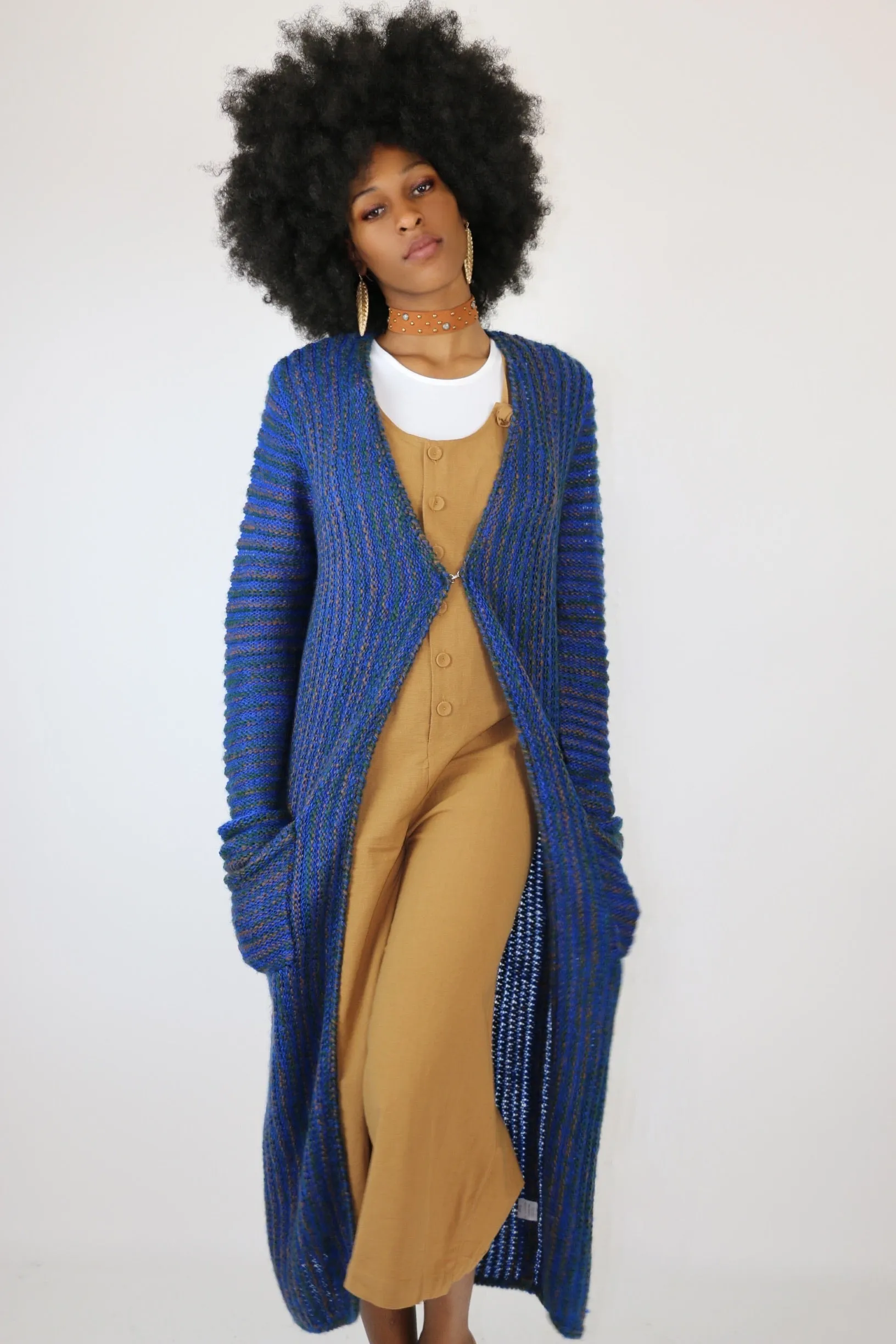 Berry Blue Maxi Sweater Cardigan