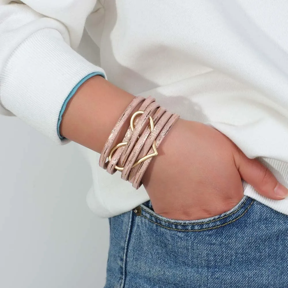 'Big Heart' Charm Cuff Bracelet - Chrissie