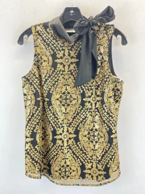 Black & Gold Blouse Sleeveless Eva Mendes, Size S