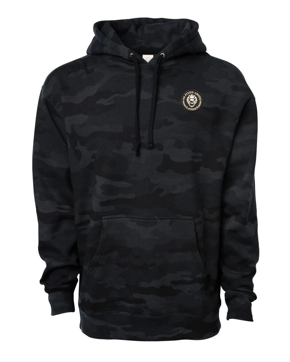 Black Camo Patch front NFA Lion Back Heavy Hoodie