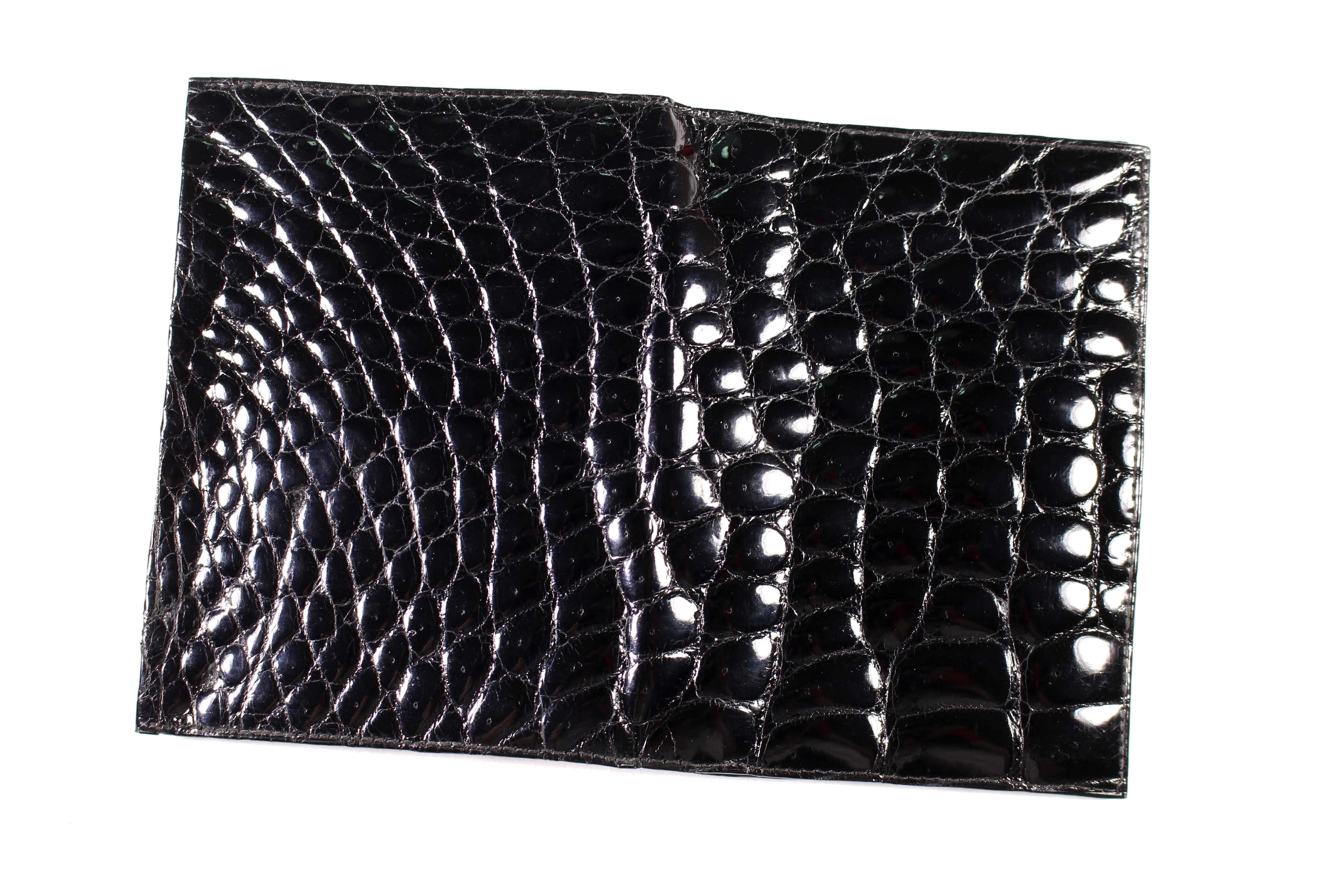 Black crocodile skin wallet