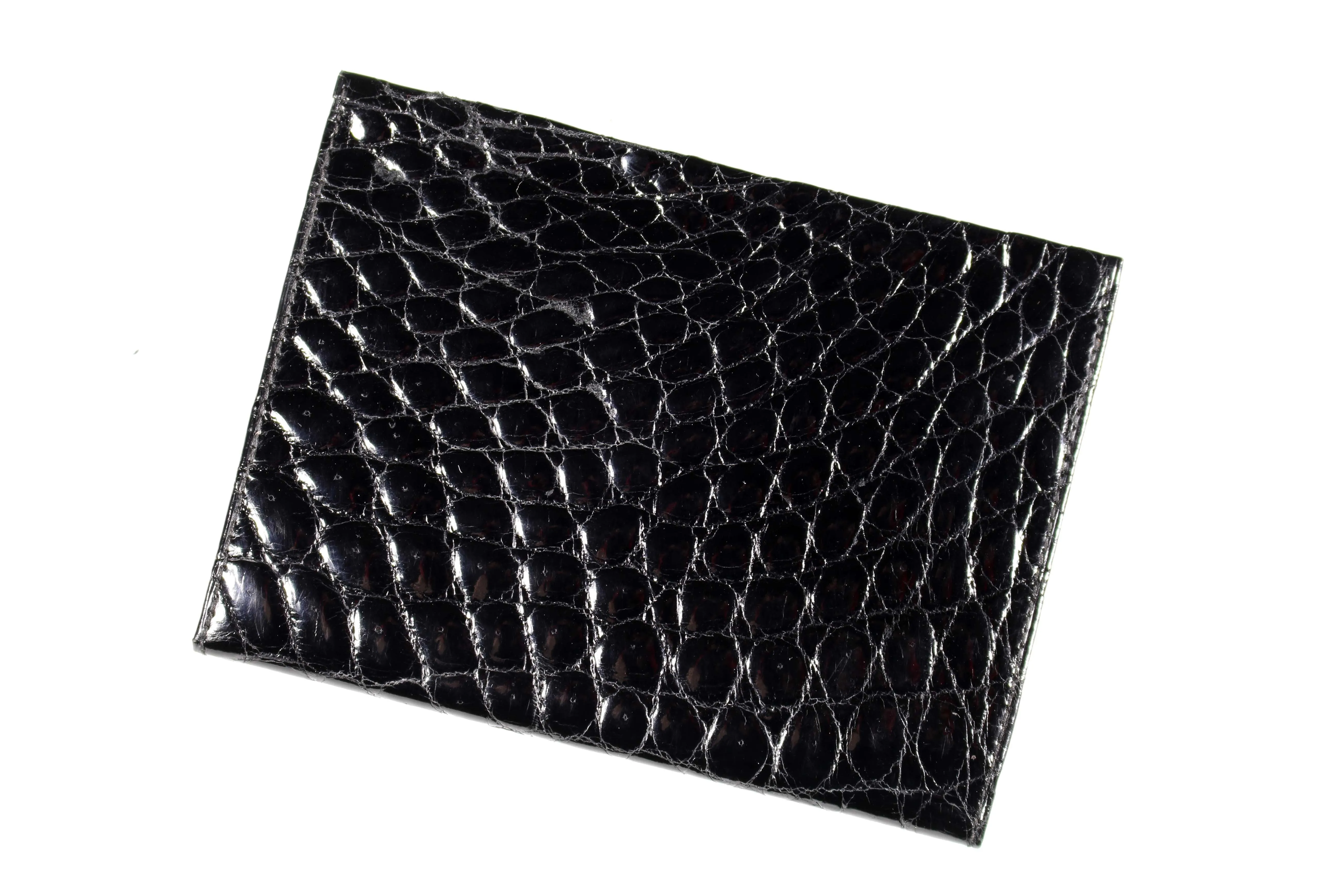 Black crocodile skin wallet