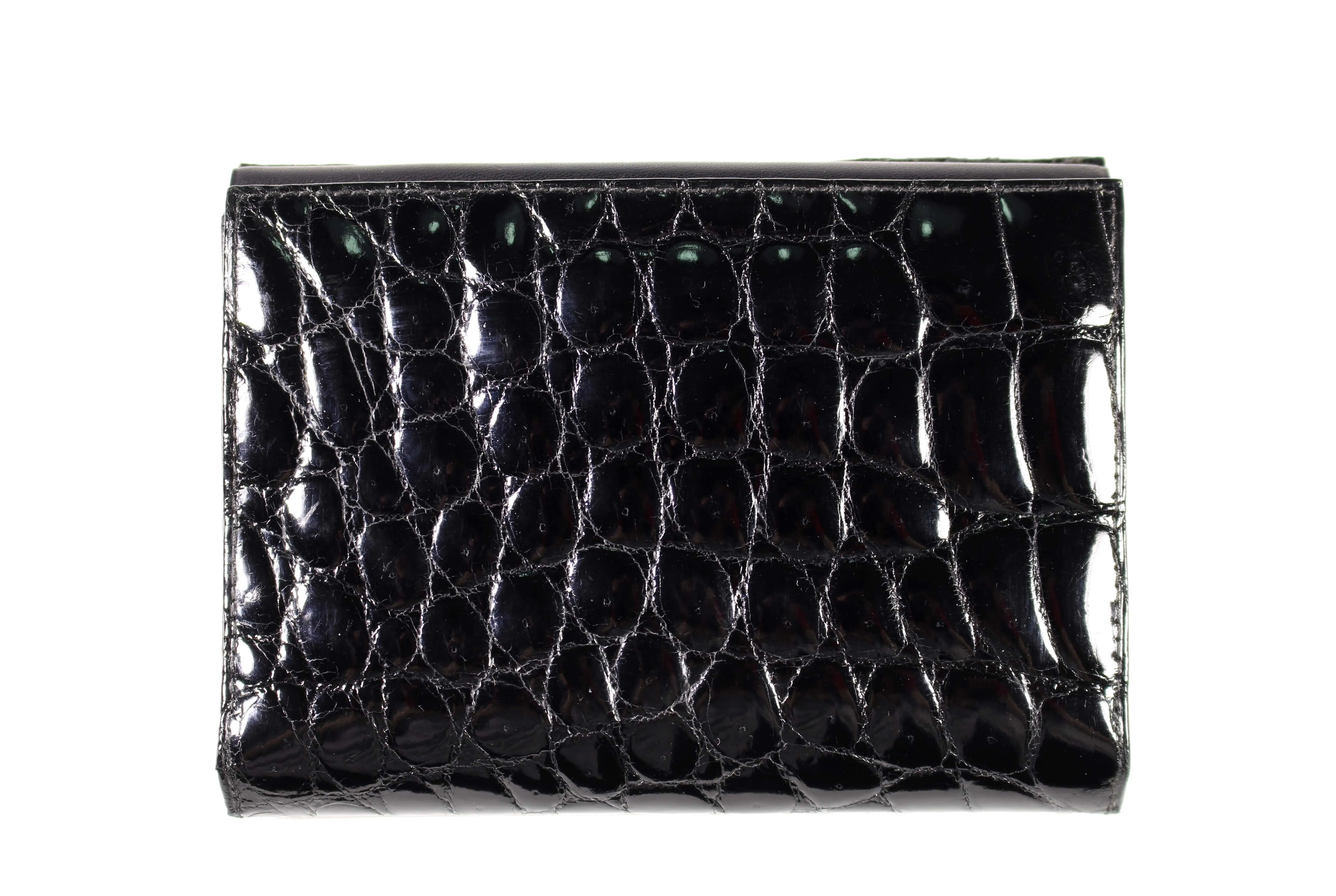 Black crocodile skin wallet