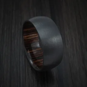 Black Titanium and Ziricote Hardwood Sleeve Men's Ring Custom Made