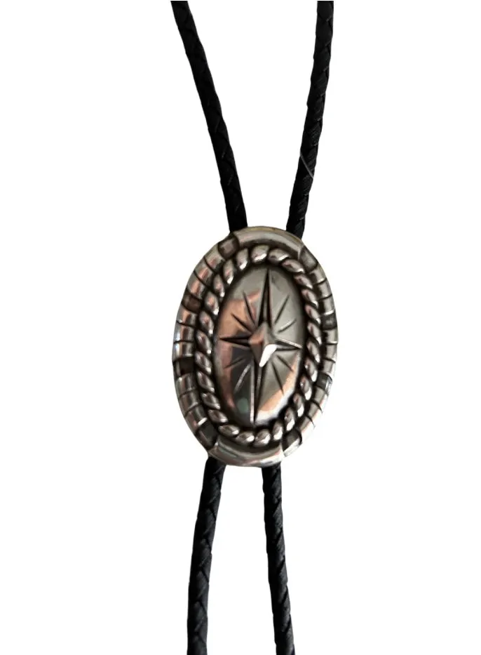 Bolo Tie Silver Oval Concho