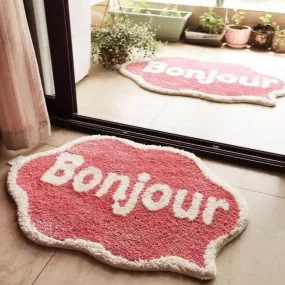 Bonjour Speech Bubble Door Mat