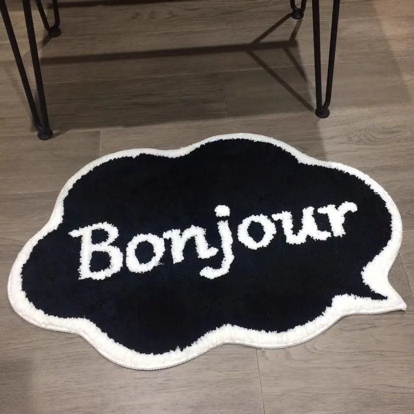 Bonjour Speech Bubble Door Mat