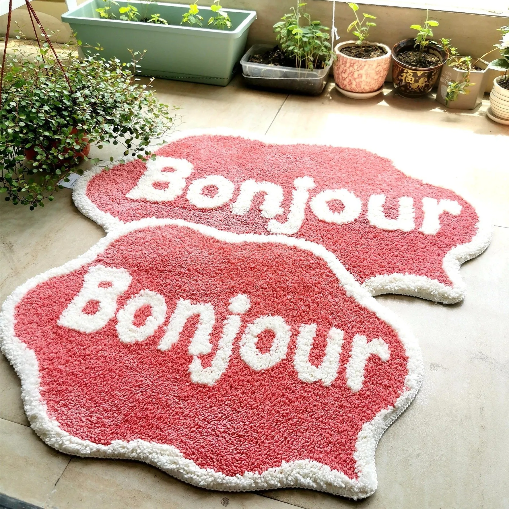 Bonjour Speech Bubble Door Mat