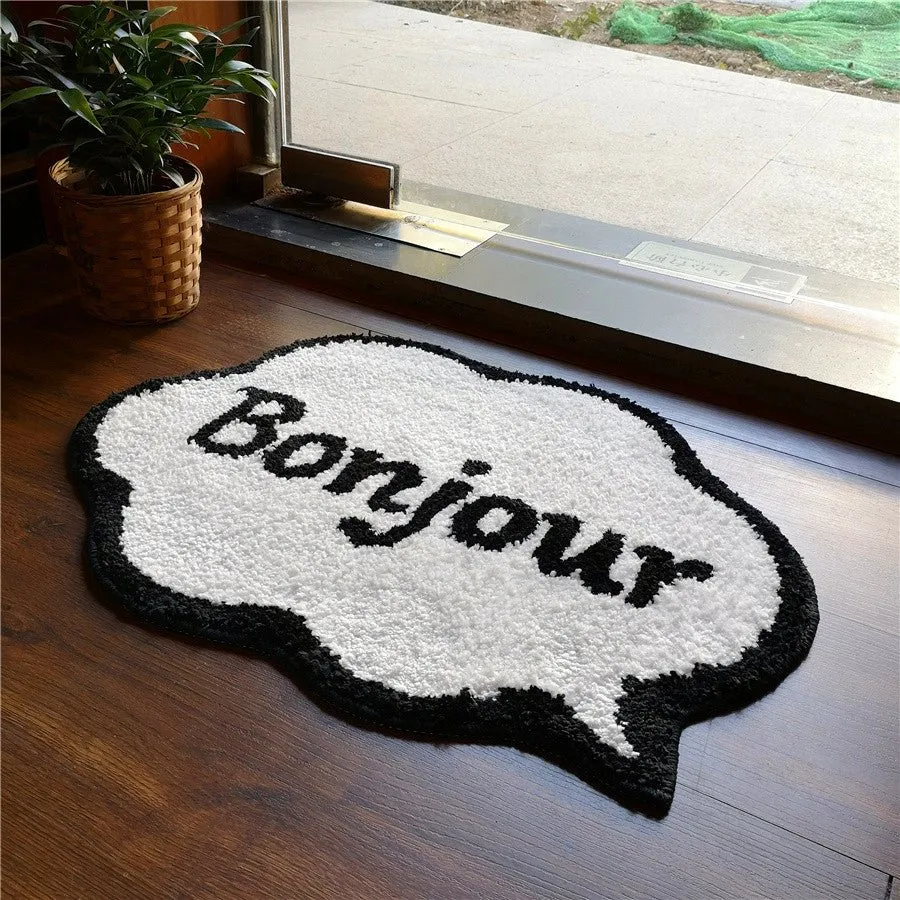 Bonjour Speech Bubble Door Mat