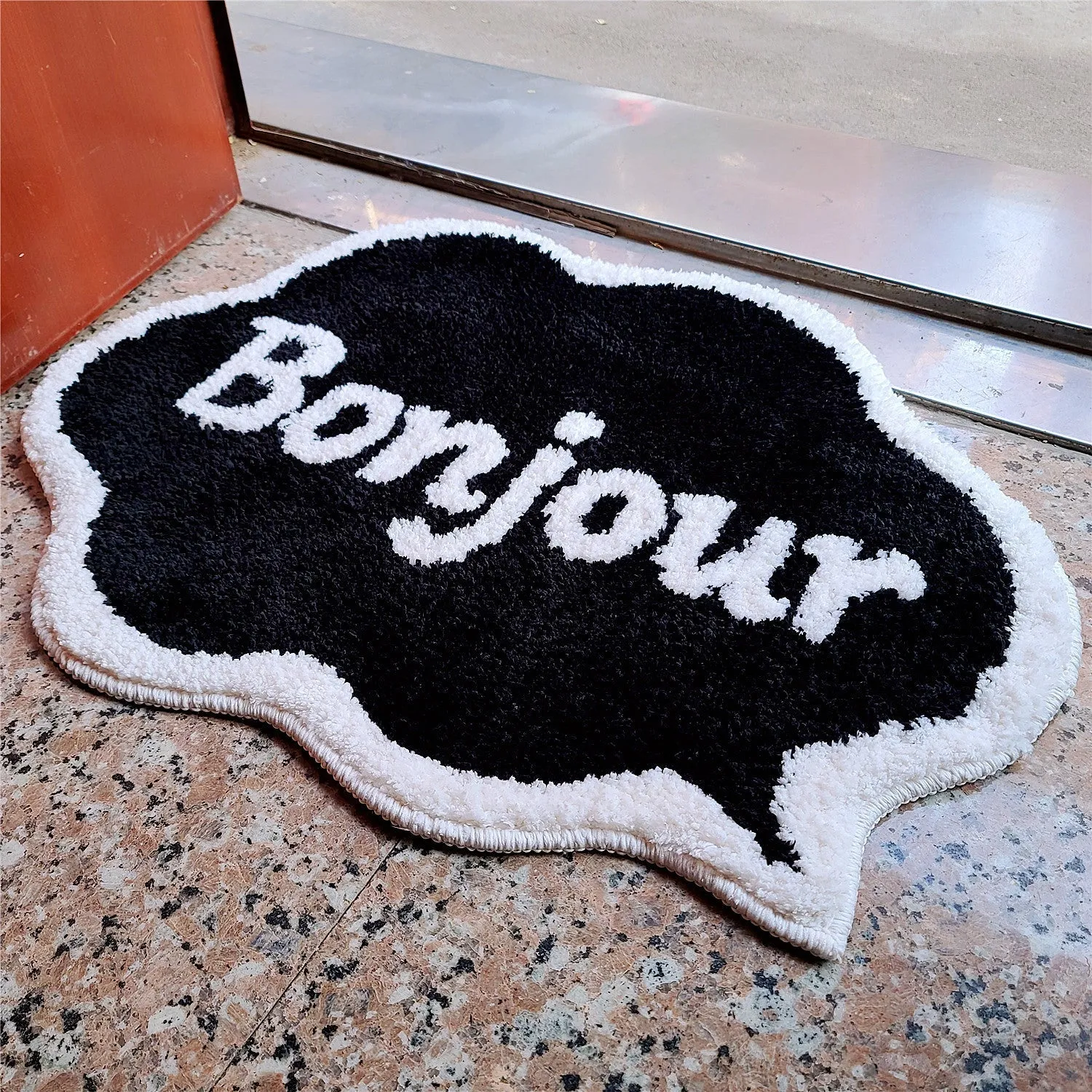 Bonjour Speech Bubble Door Mat