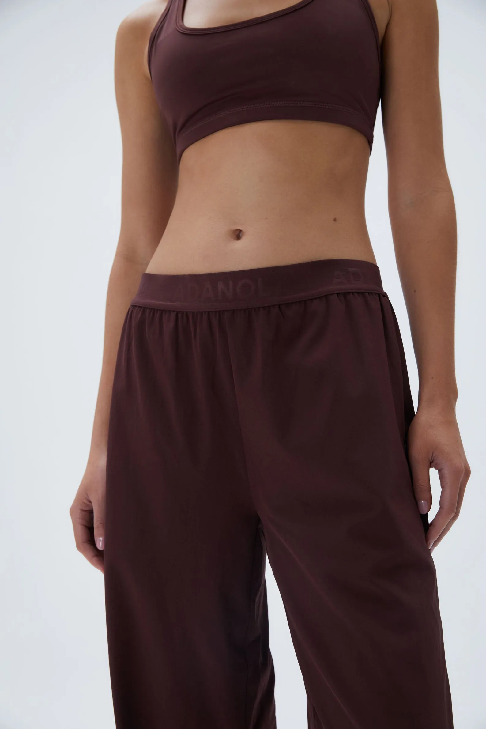 Branded Waistband Pant - Burgundy