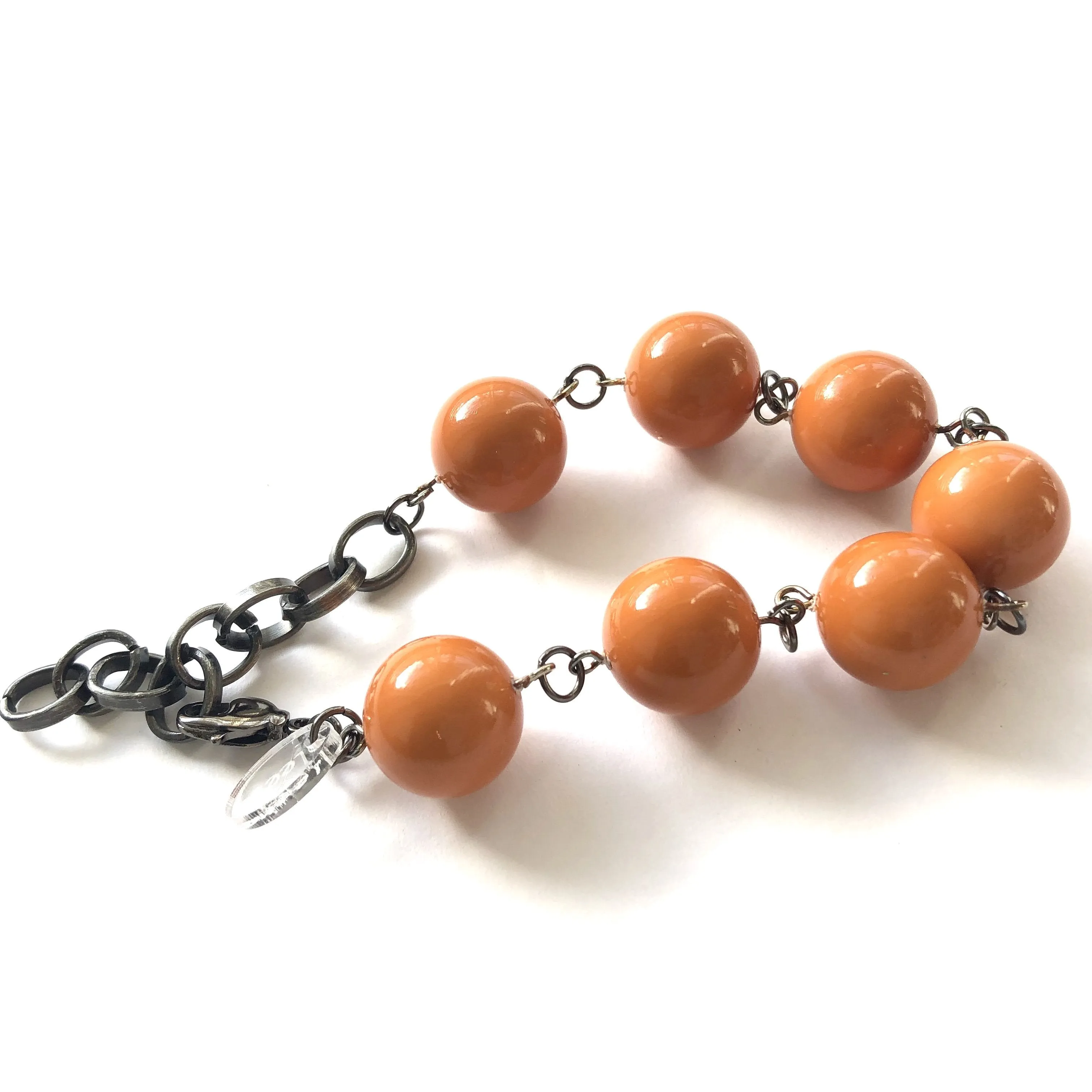 Butternut Orange Lucite Bubble Stations Bracelet