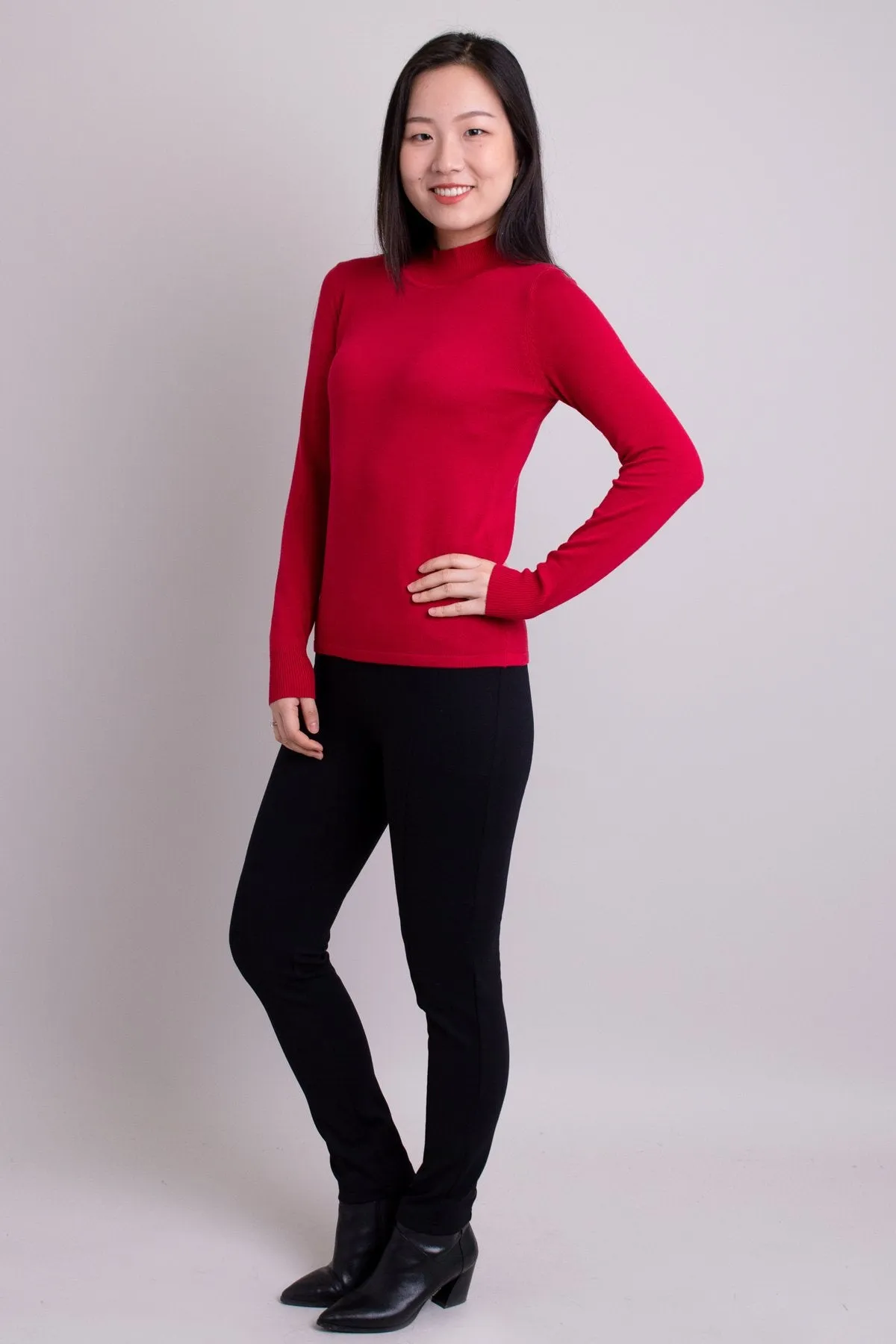 Cameron Sweater, Lipstick, Bamboo Cotton