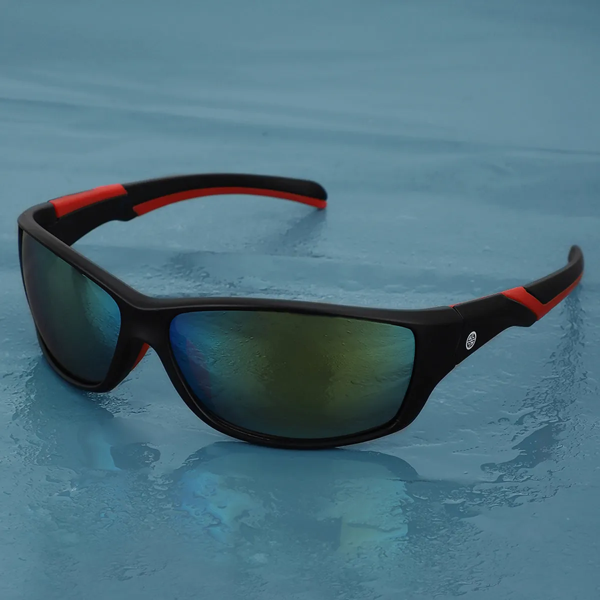 Carlton London Black & Red Toned Uv Protected Sports Sunglasses For Men