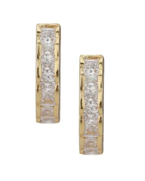 Carlton London Gold Plated Cz Hoop Earring For Women