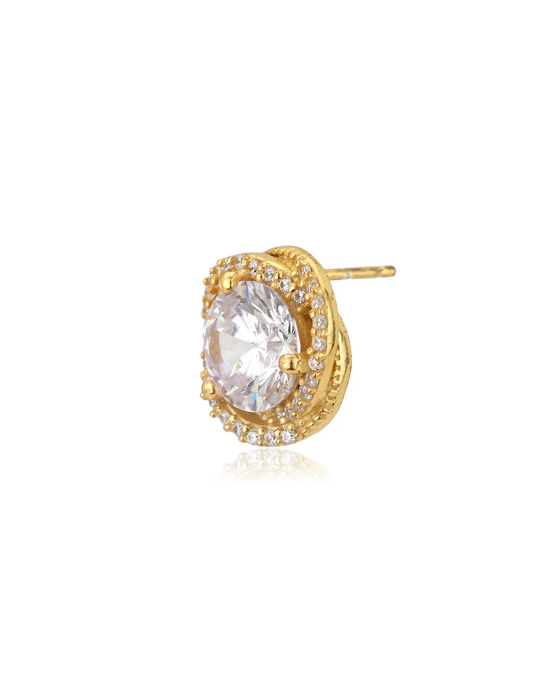 Carlton London Gold Plated Cz Stud Earring For Women