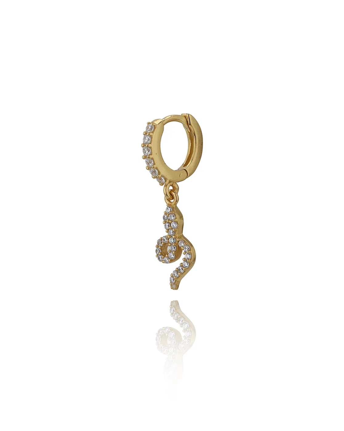 Carlton London Gold Plated Cz Studded Contemporary Hoop Earrings For Women