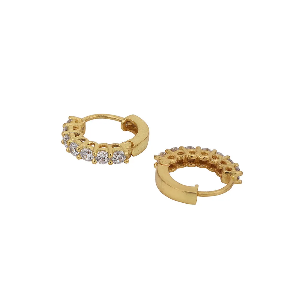 Carlton London Gold Plated Cz Studded Hoop Earring For Women