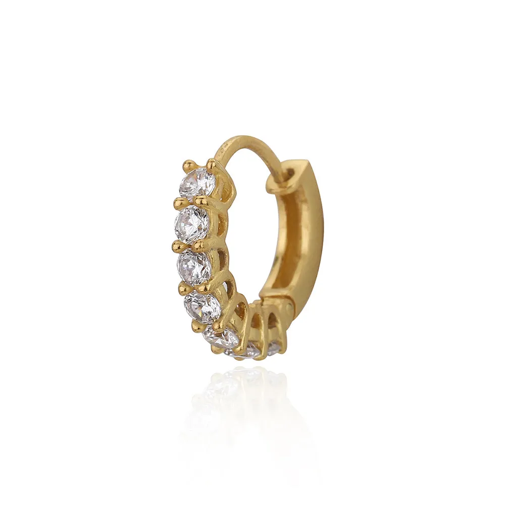 Carlton London Gold Plated Cz Studded Hoop Earring For Women