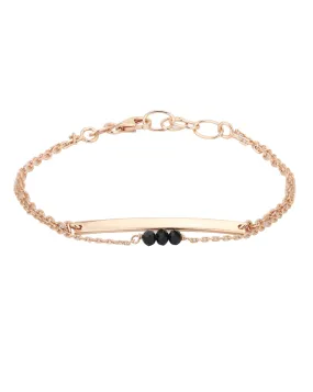 Carlton London Gold Plated With Glass Bead Dual Strand Bracelet