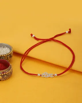 Carlton London Men Red 925 Sterling Silver Plated Rakhi