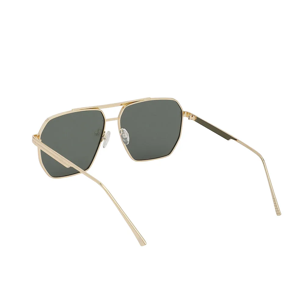 Carlton London Premium Gold Toned Polarised And Uv Protected Lens Rectangle Sunglasses For Men