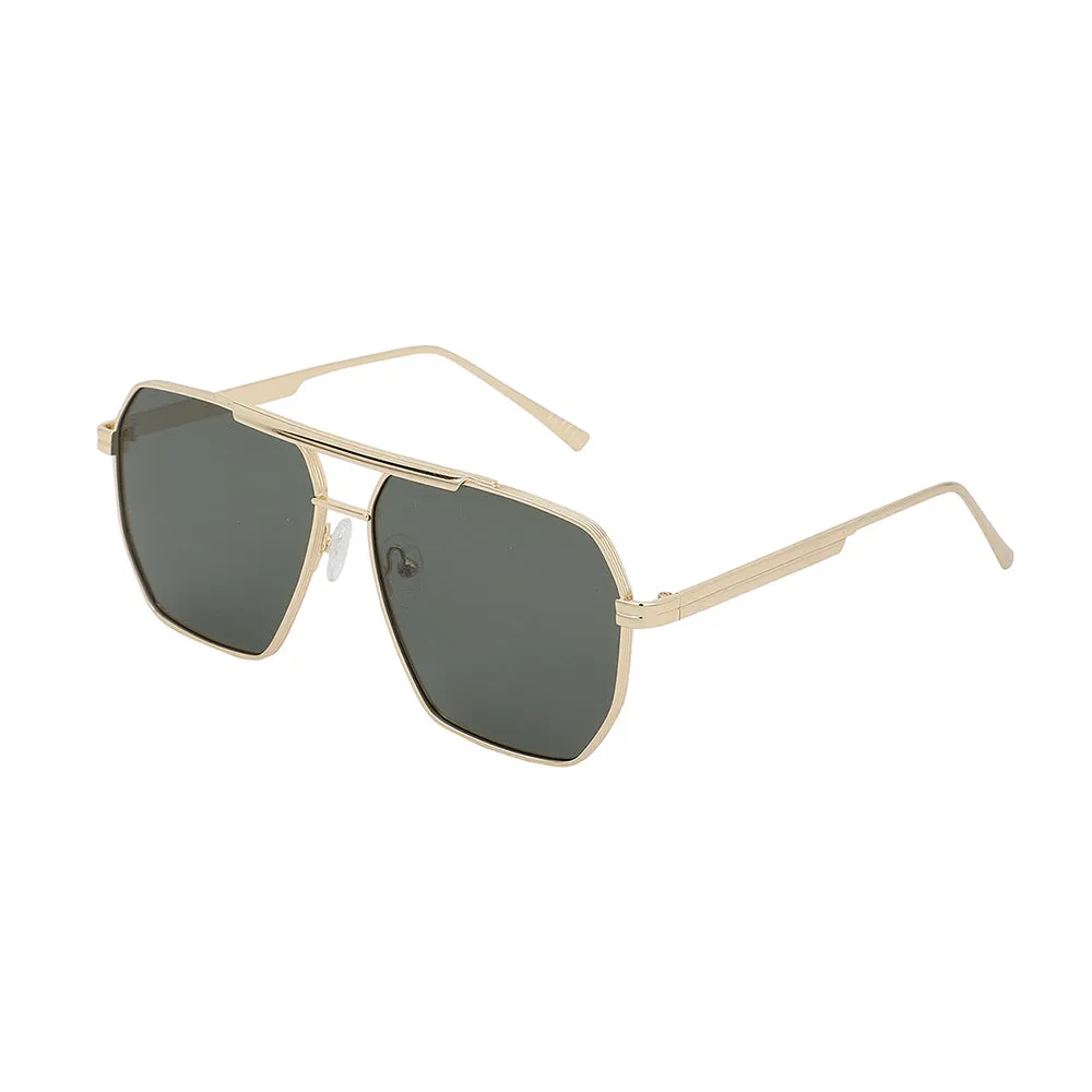 Carlton London Premium Gold Toned Polarised And Uv Protected Lens Rectangle Sunglasses For Men