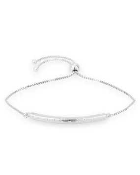 Carlton London Rhodium Plated Bolo Link Bracelet For Women