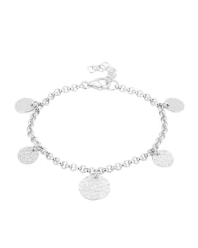 Carlton London Rhodium Plated Charm Bracelet For Women